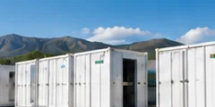 Battery energy storage containers at a mountain site